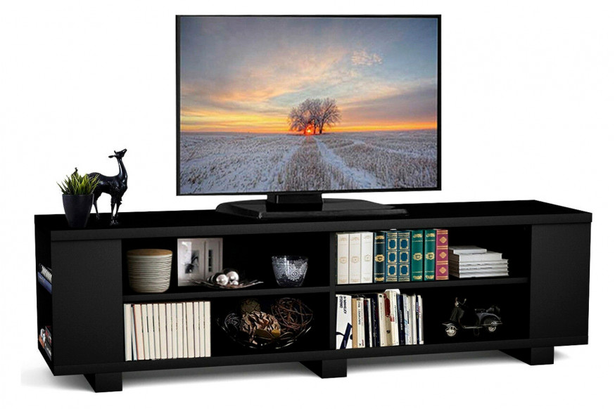 FaFurn™ Modern TV Stand in Wood Finish Holds Up To 60-Inch TV - Black