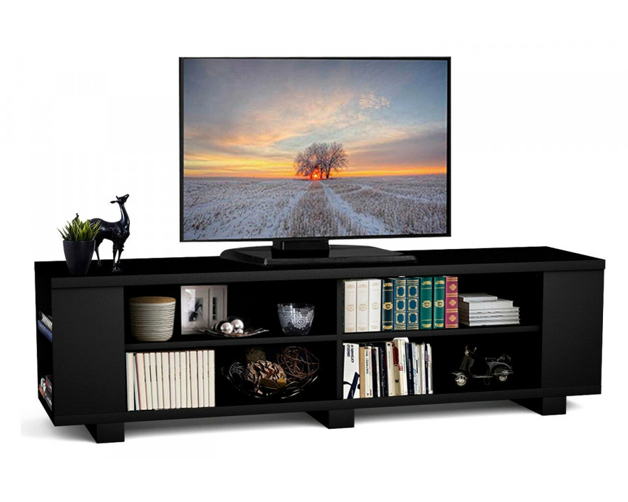 FaFurn Modern TV Stand in Wood Finish Holds Up To 60-Inch TV - Black