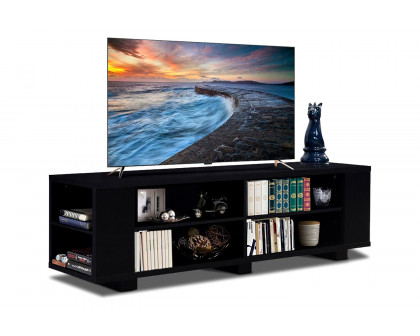 FaFurn™ Modern TV Stand in Wood Finish Holds Up To 60-Inch TV - Black