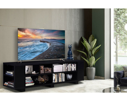 FaFurn™ Modern TV Stand in Wood Finish Holds Up To 60-Inch TV - Black