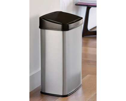 FaFurn 13-Gallon Stainless Steel Kitchen Trash Can with Motion Sensor Lid - Black