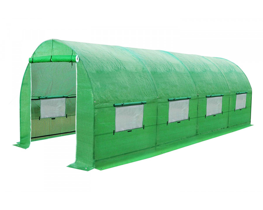 FaFurn - Large 10 X 20 Ft Garden Greenhouse Kit with Green Pe Cover