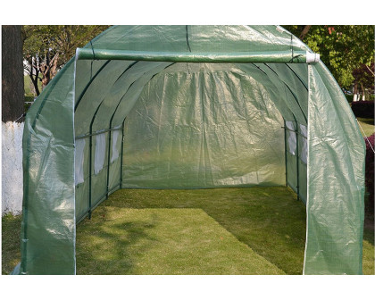 FaFurn - Large 10 X 20 Ft Garden Greenhouse Kit with Green Pe Cover