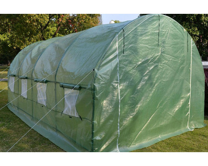 FaFurn - Large 10 X 20 Ft Garden Greenhouse Kit with Green Pe Cover