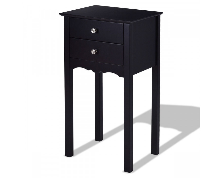 FaFurn - 2-Drawer Nightstand in Black