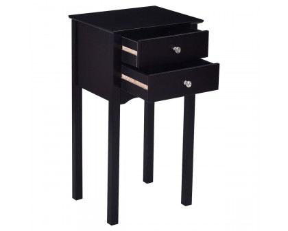 FaFurn - 2-Drawer Nightstand in Black