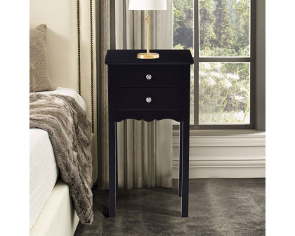 FaFurn - 2-Drawer Nightstand in Black