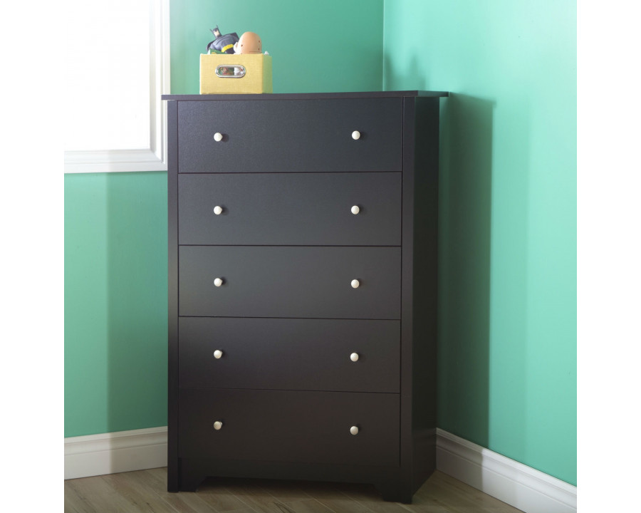 FaFurn - 5-Drawer Chest in Black