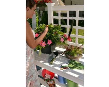 FaFurn - Garden Potting Bench with Shelves in White, Vinyl