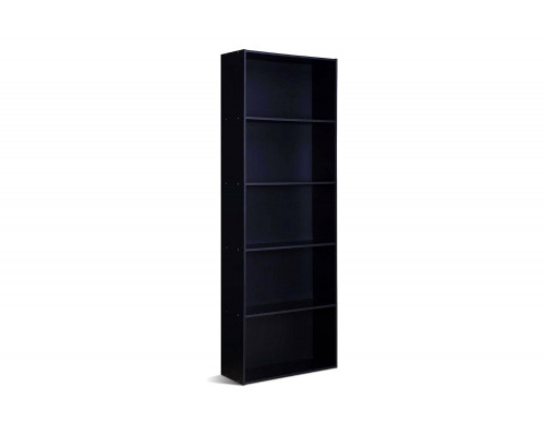 FaFurn Modern 5-Shelf Bookcase - Black