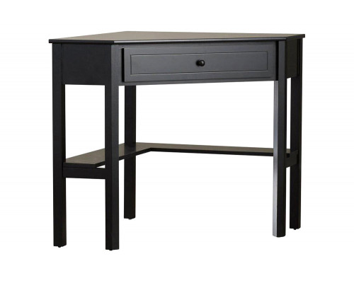 FaFurn - Corner Computer Desk in Black Wood