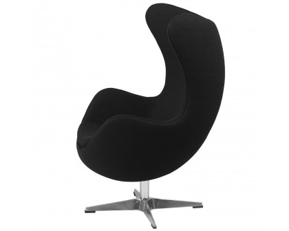 FaFurn Modern Egg Shaped Armchair - Black, Wool/Fabric