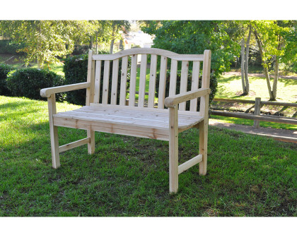 FaFurn - Outdoor Cedar Wood Garden Bench in Natural with 475Lbs. Weight Limit