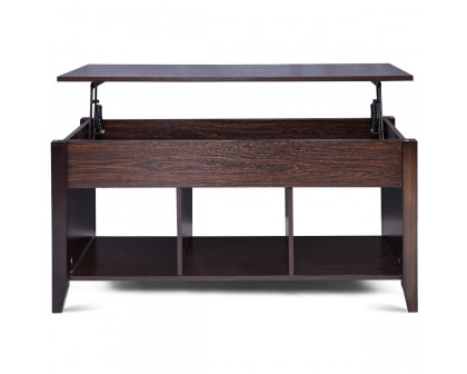 FaFurn™ Coffee Table with Bottom Storage Shelves - Brown, Wood