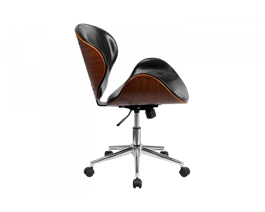 FaFurn - Modern Classic Faux Leather Office Chair with Curved Seat