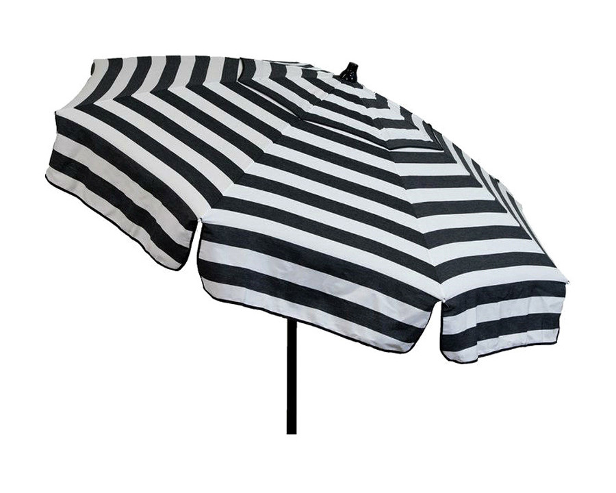 FaFurn - 6 Foot Black/White Stripe Drape Umbrella Manual Lift with Tilt