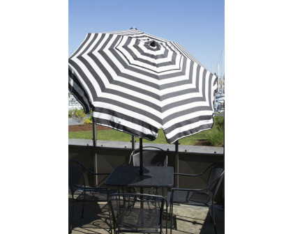 FaFurn - 6 Foot Black/White Stripe Drape Umbrella Manual Lift with Tilt