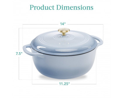 FaFurn 6 Quart Cookware - Blue, Cast Iron