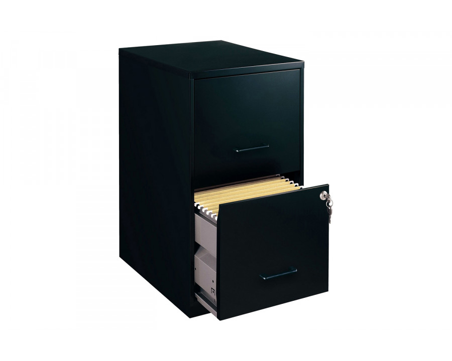 FaFurn Locking 2-Drawer Vertical File Cabinet - Black