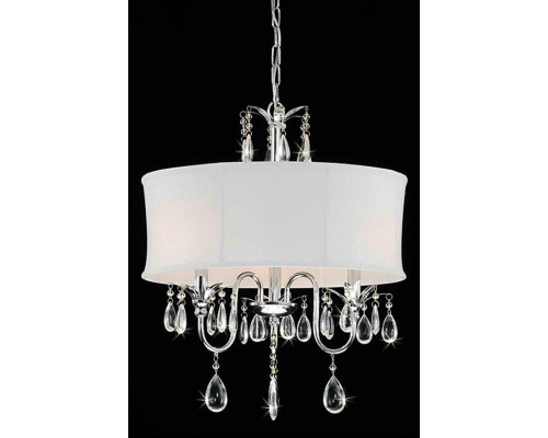 FaFurn - 3-Light Chrome Crystal Chandelier with Fabric Shade