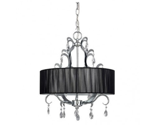 FaFurn - 4-Light Chandelier with Black Drum Shade in Black