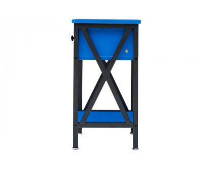 FaFurn™ Set of 2 End Table with 1 Drawer - Dark Blue/Black, Metal/MDF