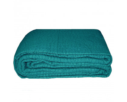 FaFurn 3-Piece Cal/King Size Bedspread with Shams - Turquoise, Cotton