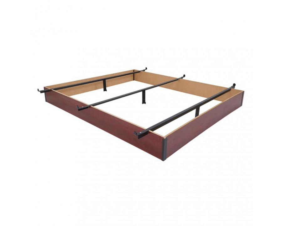 FaFurn Cal/King Size Bed Frame with Cherry Wood Floor Panels - Metal