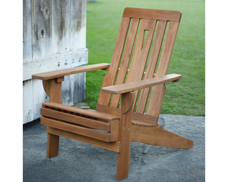 FaFurn - Adirondack Chair with Oversized Contoured Seat in Natural, Wood