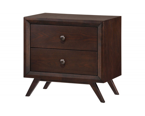 FaFurn - Mid-Century Modern Style End Table Nightstand in Cappuccino Wood Finish