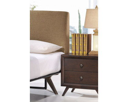 FaFurn - Mid-Century Modern Style End Table Nightstand in Cappuccino Wood Finish