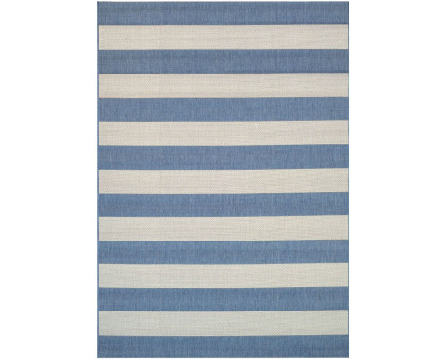 FaFurn - Striped Rug in Ivory/Blue