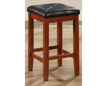 FaFurn - Vintage Bar Stools with Faux Leather Cushion Seat (Set of 2)