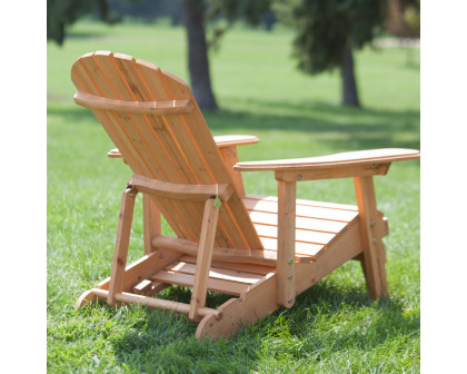 FaFurn - Reclining Adirondack Chair with Pull-out Ottoman in Natural, Wood