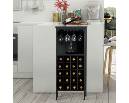 FaFurn 20 Bottle Wine Rack - Black