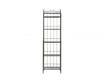 FaFurn - Narrow Wrought Iron Bakers Rack with 5 Shelves