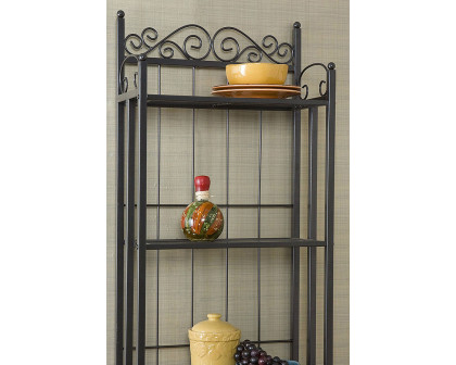 FaFurn - Narrow Wrought Iron Bakers Rack with 5 Shelves