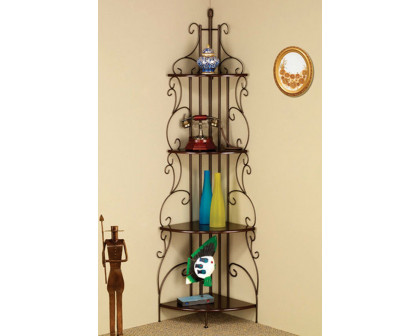 FaFurn - Ornate 4-Tier Metal Corner Bakers Rack Kitchen Dining Shelf