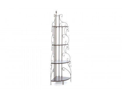 FaFurn - Ornate 4-Tier Metal Corner Bakers Rack Kitchen Dining Shelf