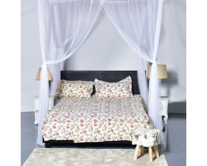 FaFurn - Queen Size Canopy Bed Frame in White