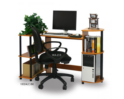 FaFurn - Modern Computer Desk in Cherry Black, Wood