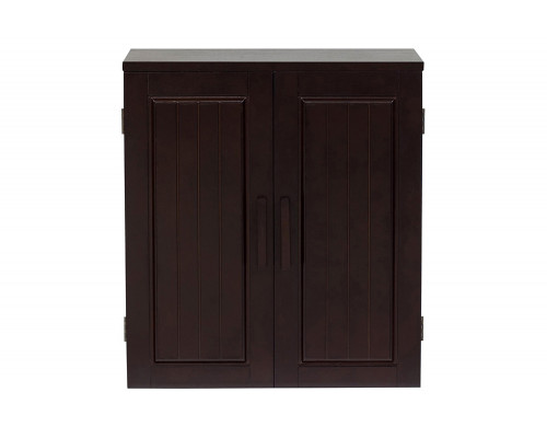 FaFurn - Dark Birch Wood Finish Bathroom Wall Cabinet