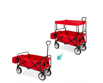 FaFurn Wagon Cart with Canopy - Red