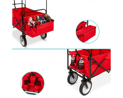 FaFurn Wagon Cart with Canopy - Red