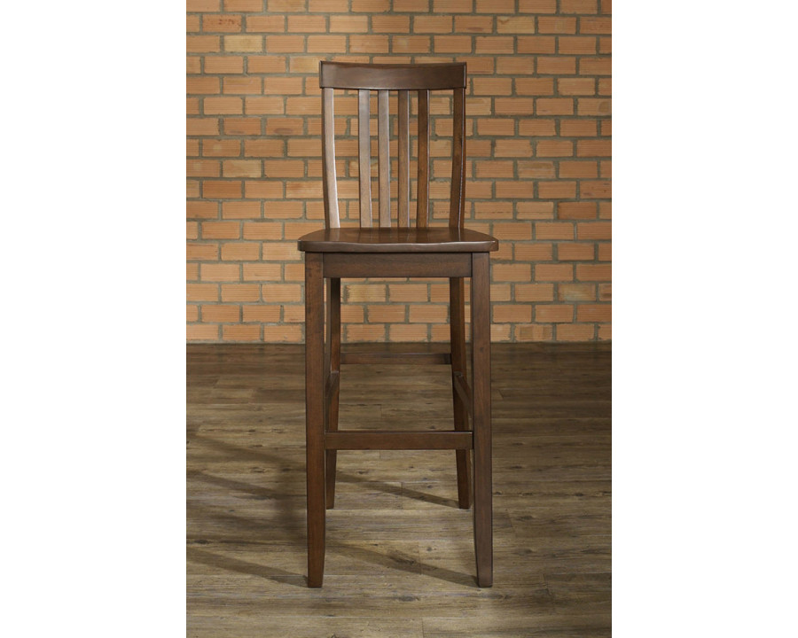 FaFurn - Solid Hardwood Bar Stool in Wood Finish (Set of 2)