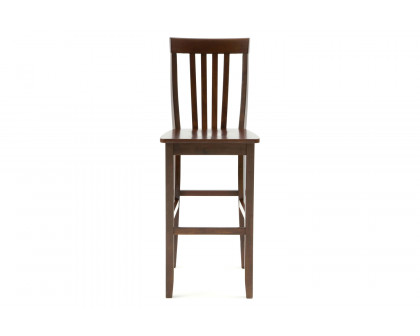 FaFurn - Solid Hardwood Bar Stool in Wood Finish (Set of 2)