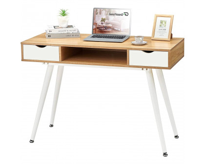 FaFurn - Modern Compact Computer Desk in White, Wood