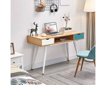 FaFurn - Modern Compact Computer Desk in White, Wood