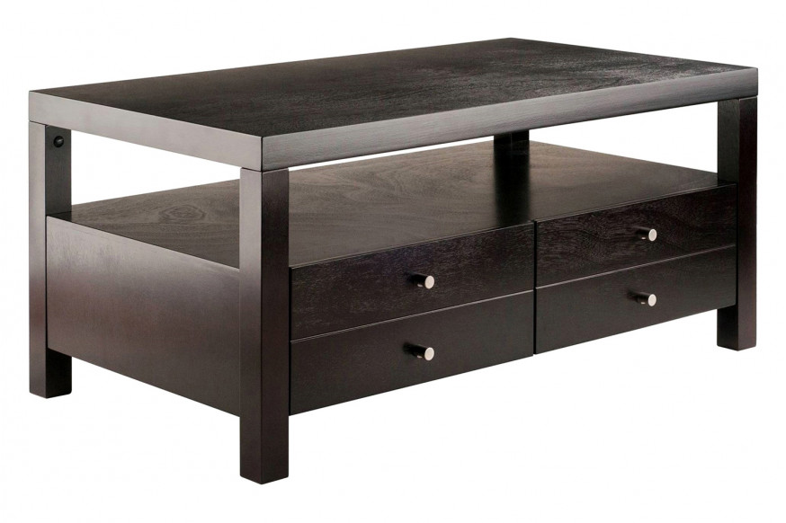 FaFurn™ - Modern Espresso 2 Drawer Coffee Table