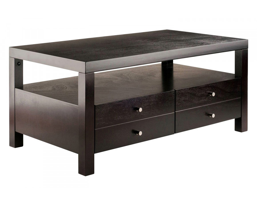 FaFurn - Modern Espresso 2 Drawer Coffee Table